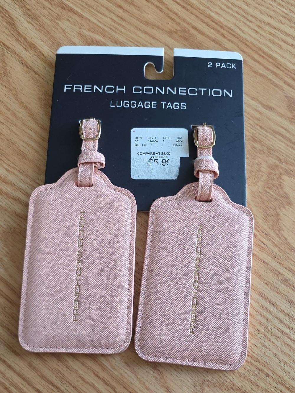 French Connection Blush Pink Luggage Tag Duo